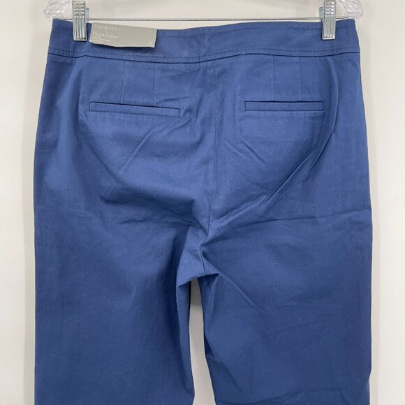 Talbots Pedal Pusher Length Slim-Leg Sits At Waist Navy Blue Capri Pants 8 NWT - Picture 7 of 14